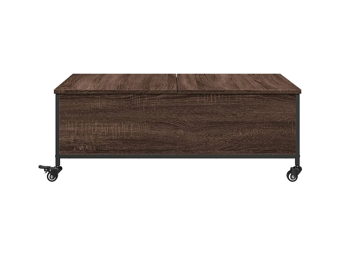 Table basse avec roulettes chêne marron bois d'ingénierie
