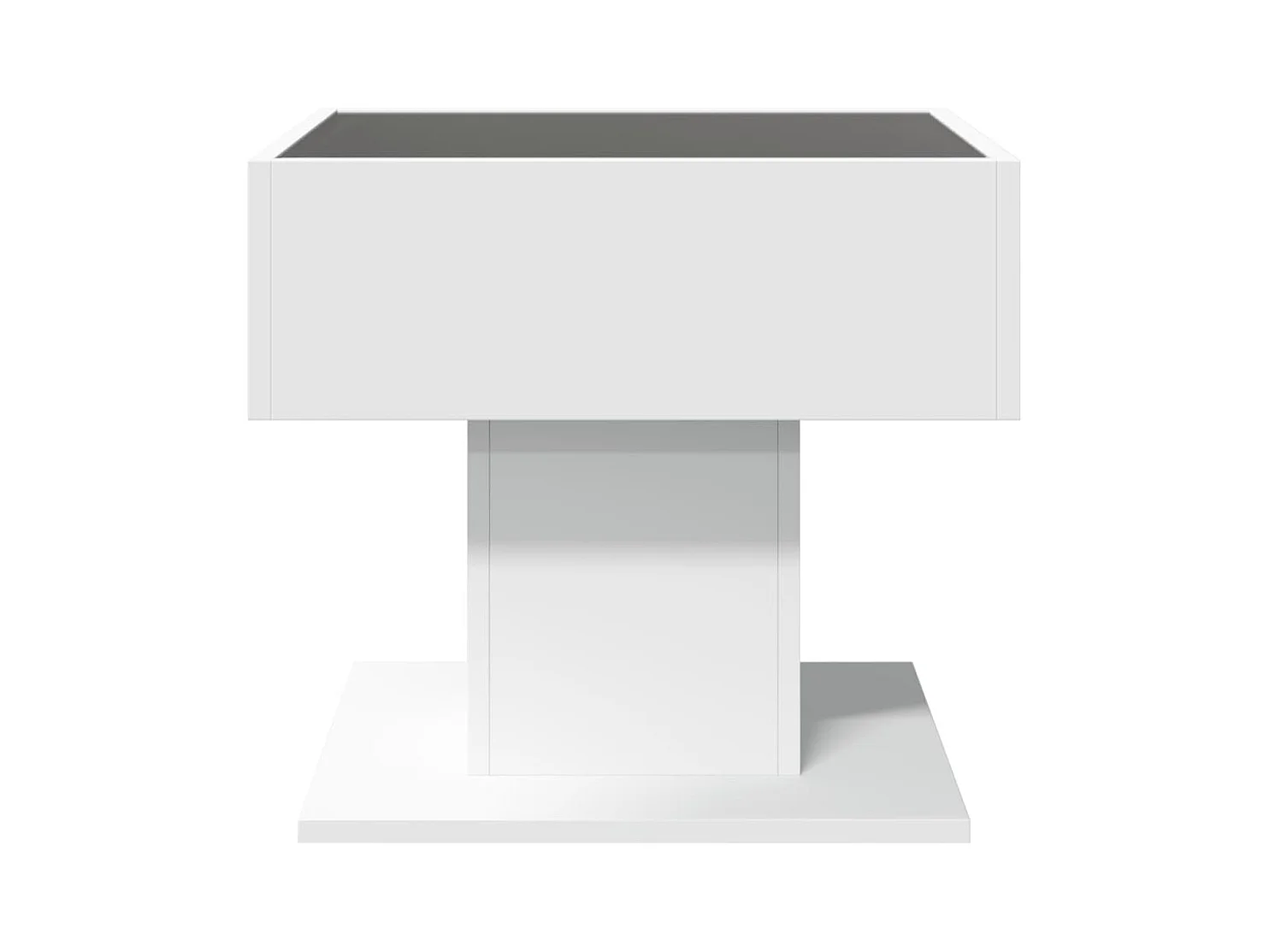 Table basse avec LED blanc 50x50x45 cm bois d'ingénierie