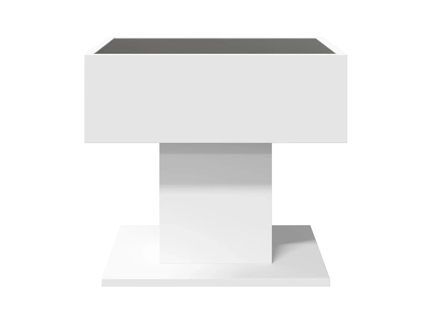 Table basse avec LED blanc 50x50x45 cm bois d'ingénierie