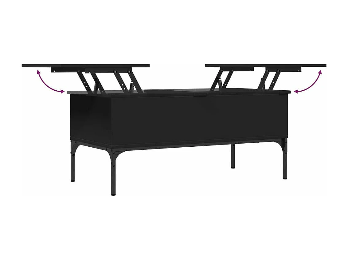 Mesa de centro 100x50x45 cm derivados de madeira/metal preto