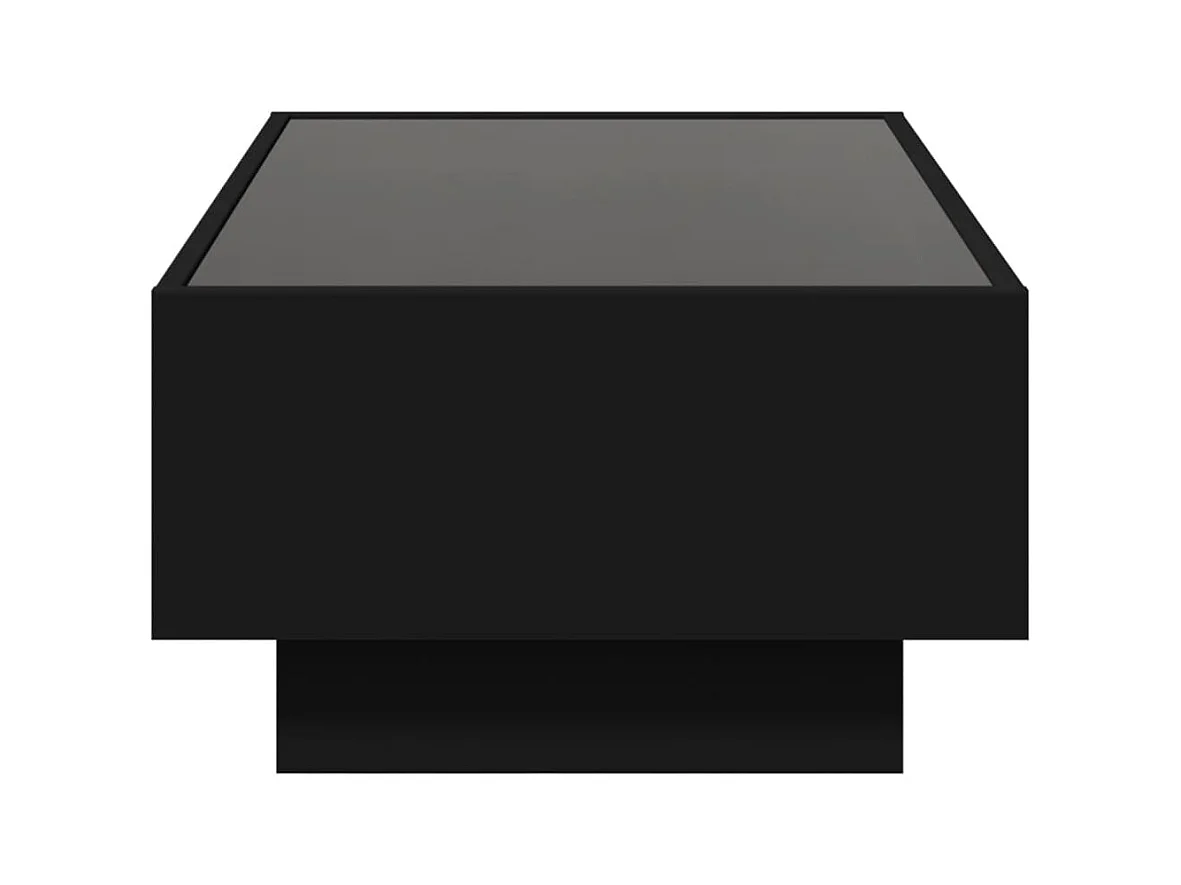 Table basse avec LED noir 90x50x30 cm bois d'ingénierie