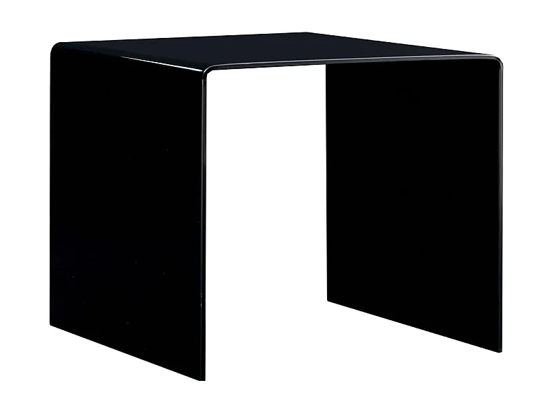 Mesa de centro de vidrio templado negro 50x50x45 cm