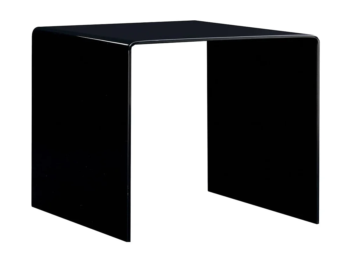 Table basse Noir 50x50x45 cm Verre trempé