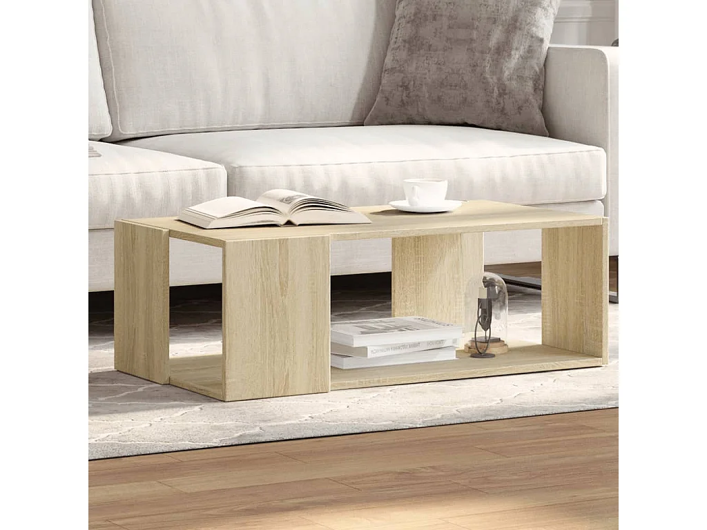 Table basse chêne sonoma 89,5x48x30 cm bois d'ingénierie