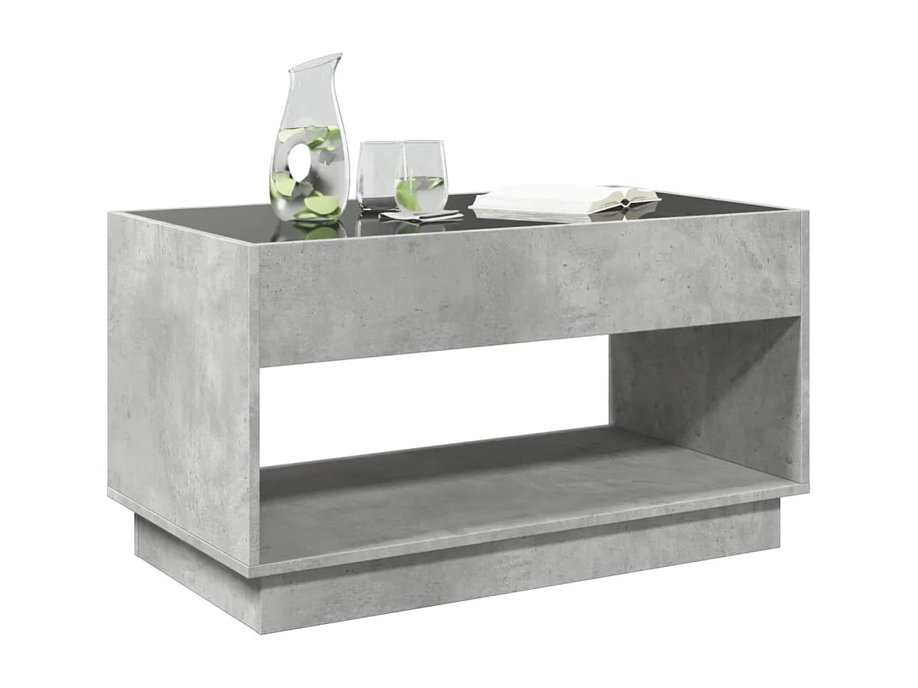 Tavolino da Salotto con LED Infinity Grigio Cemento 90x50x50 cm