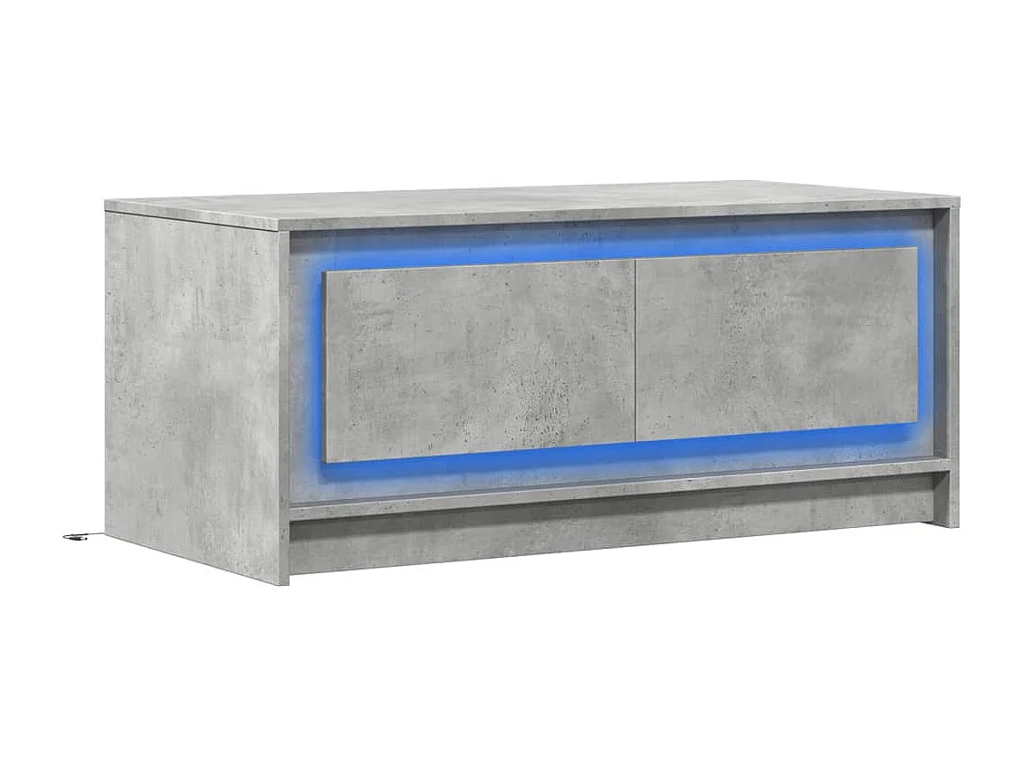 Tavolino da Salotto con Luci LED Grigio Cemento in Truciolato