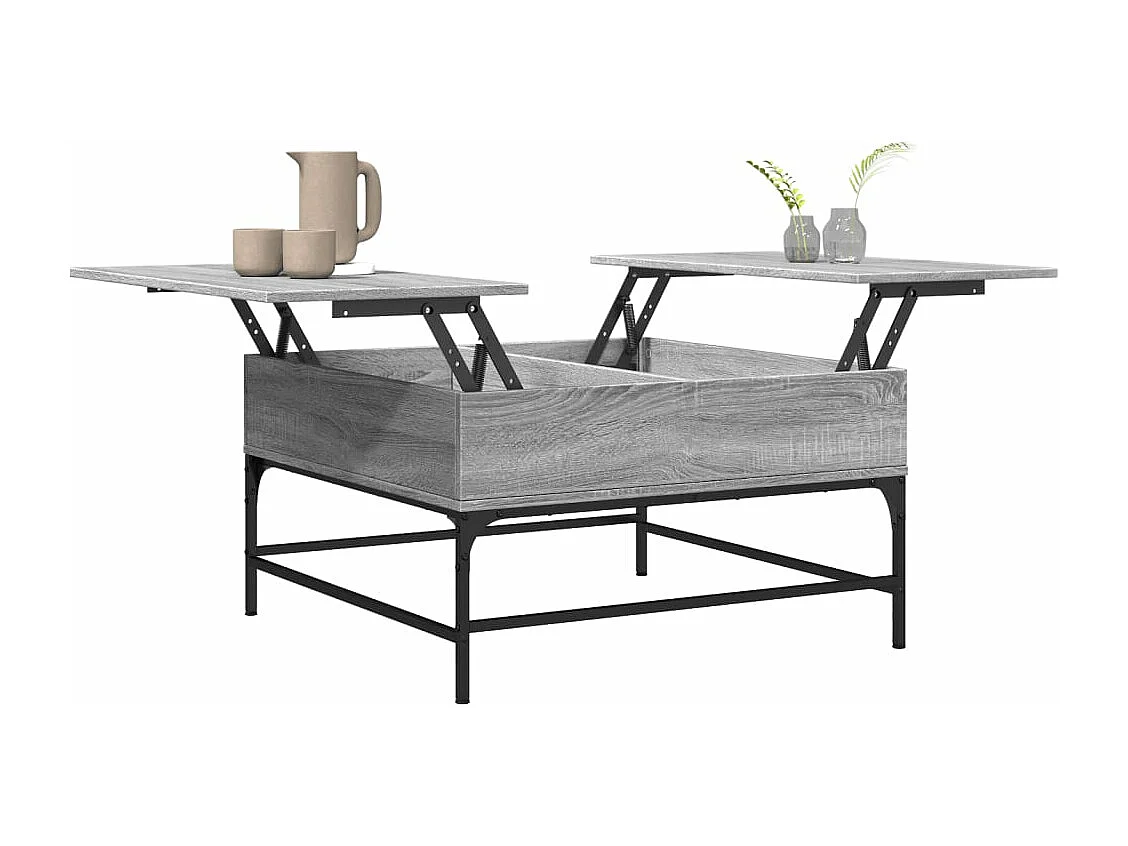 Tavolino Salotto Grigio Sonoma 80x80x45 cm Multistrato Metallo