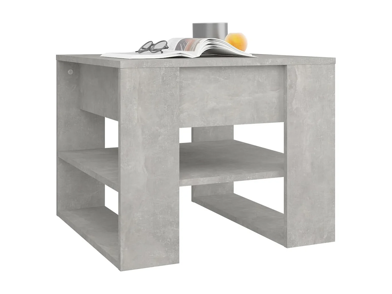 Tavolino Salotto Grigio Cemento 55,5x55x45 cm Legno Multistrato
