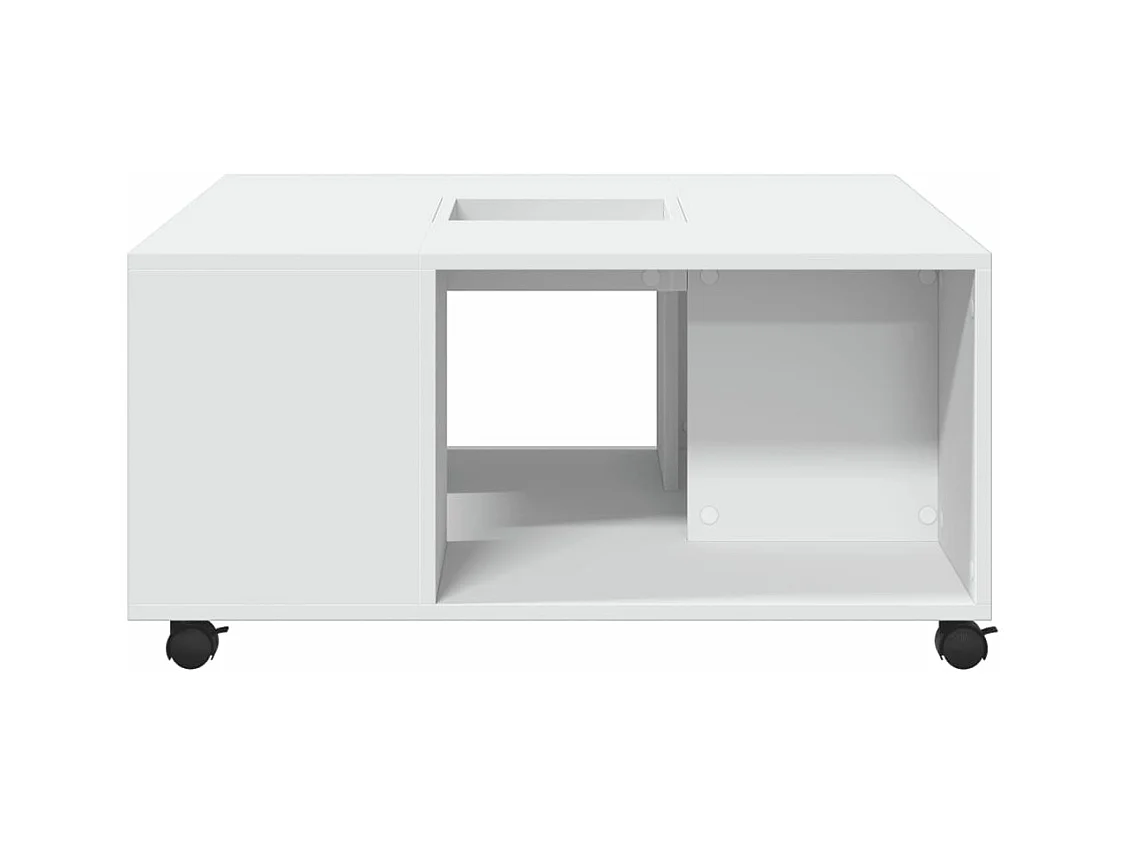 Table basse blanc 80x80x40 cm bois d'ingénierie