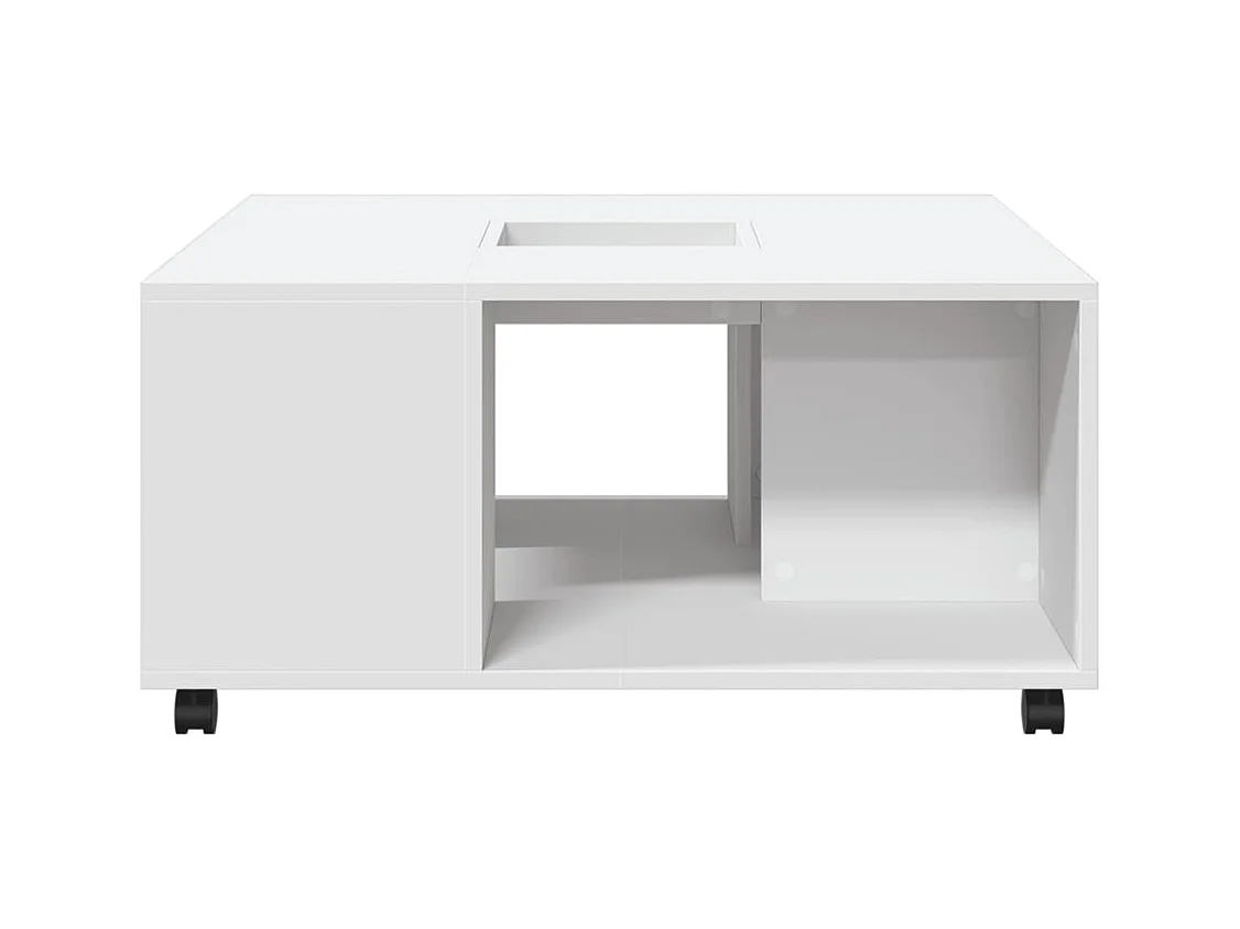Table basse blanc 80x80x40 cm bois d'ingénierie
