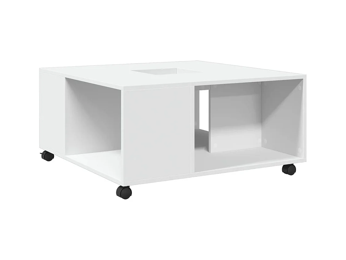 Table basse blanc 80x80x40 cm bois d'ingénierie