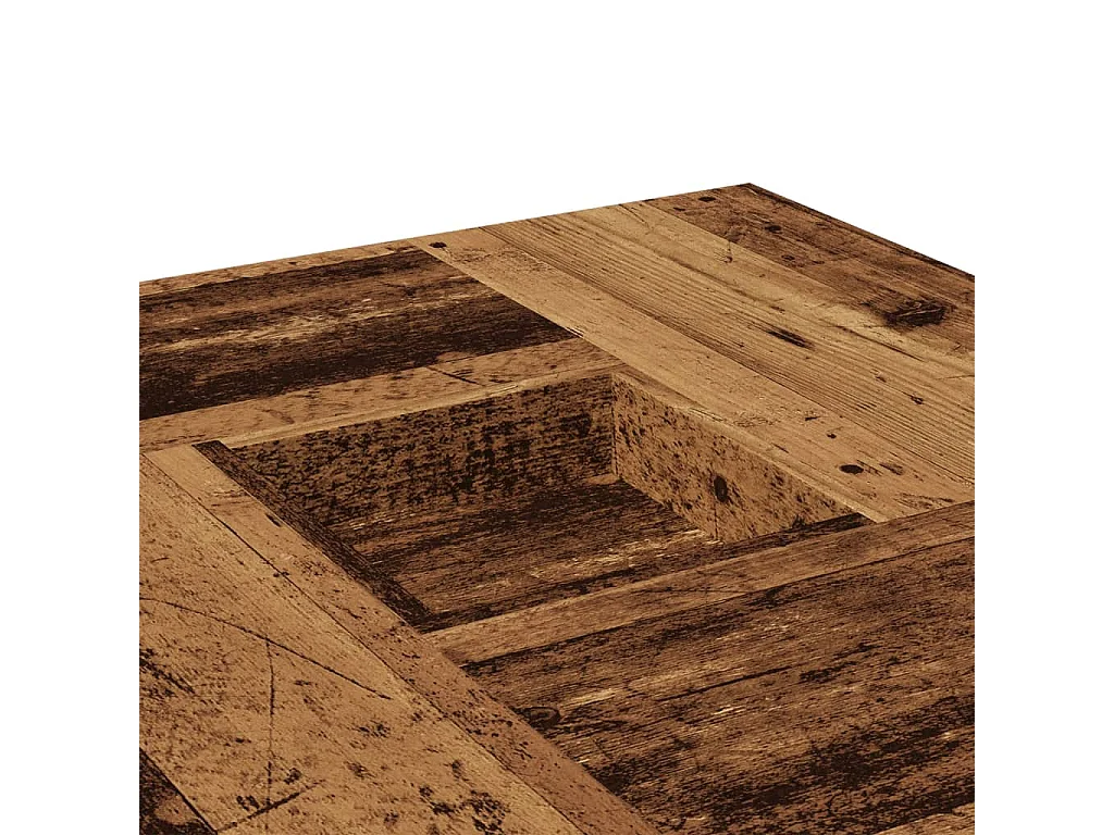 Table basse vieux bois 80x80x40 cm bois d'ingénierie