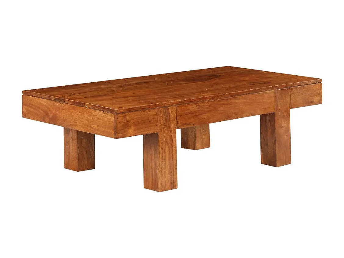 Table basse Bois d'acacia solide avec finition miel 100x50x30cm