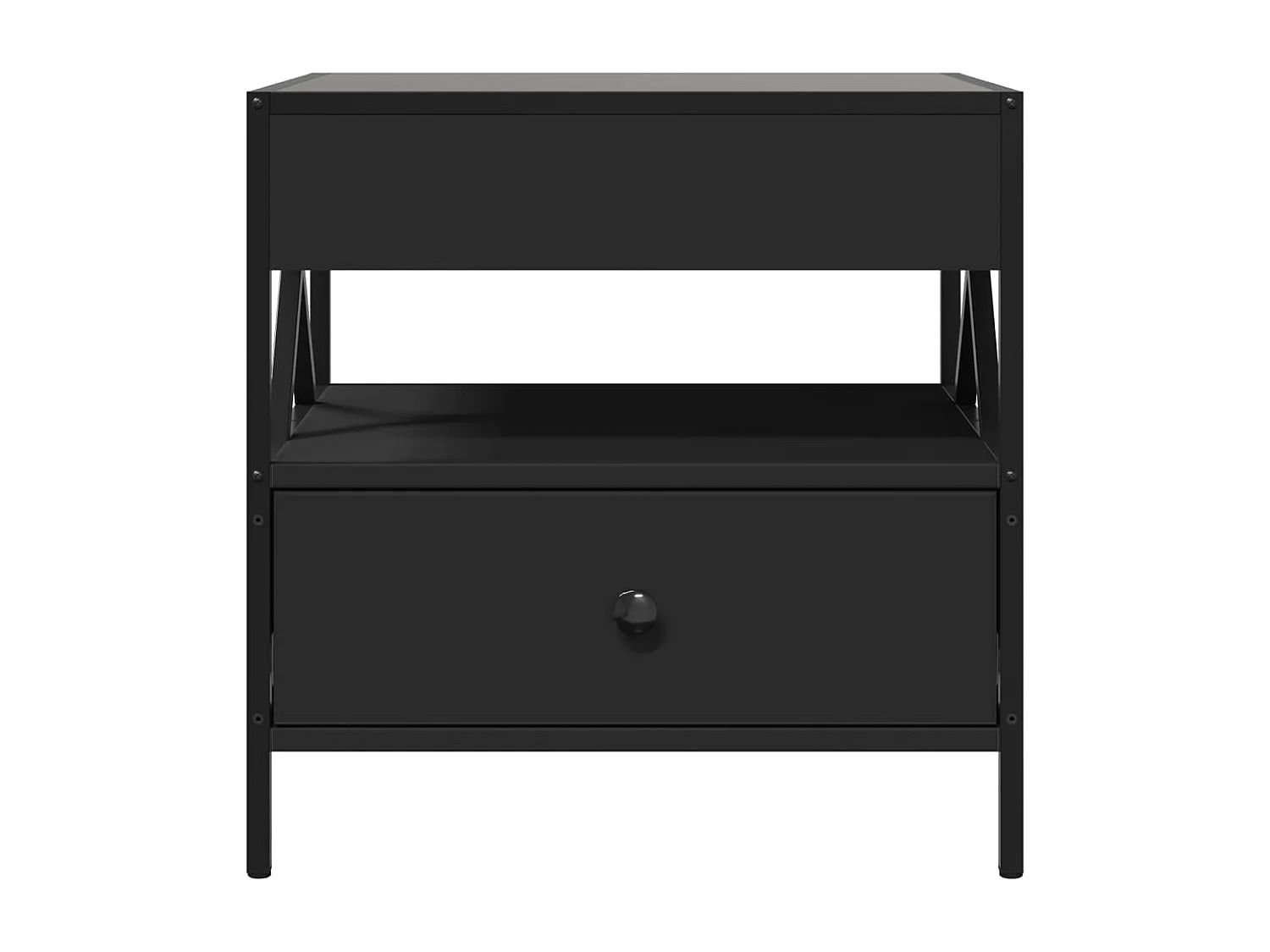 Tavolino da Salotto con LED Infinity Nero 50x50x51 cm