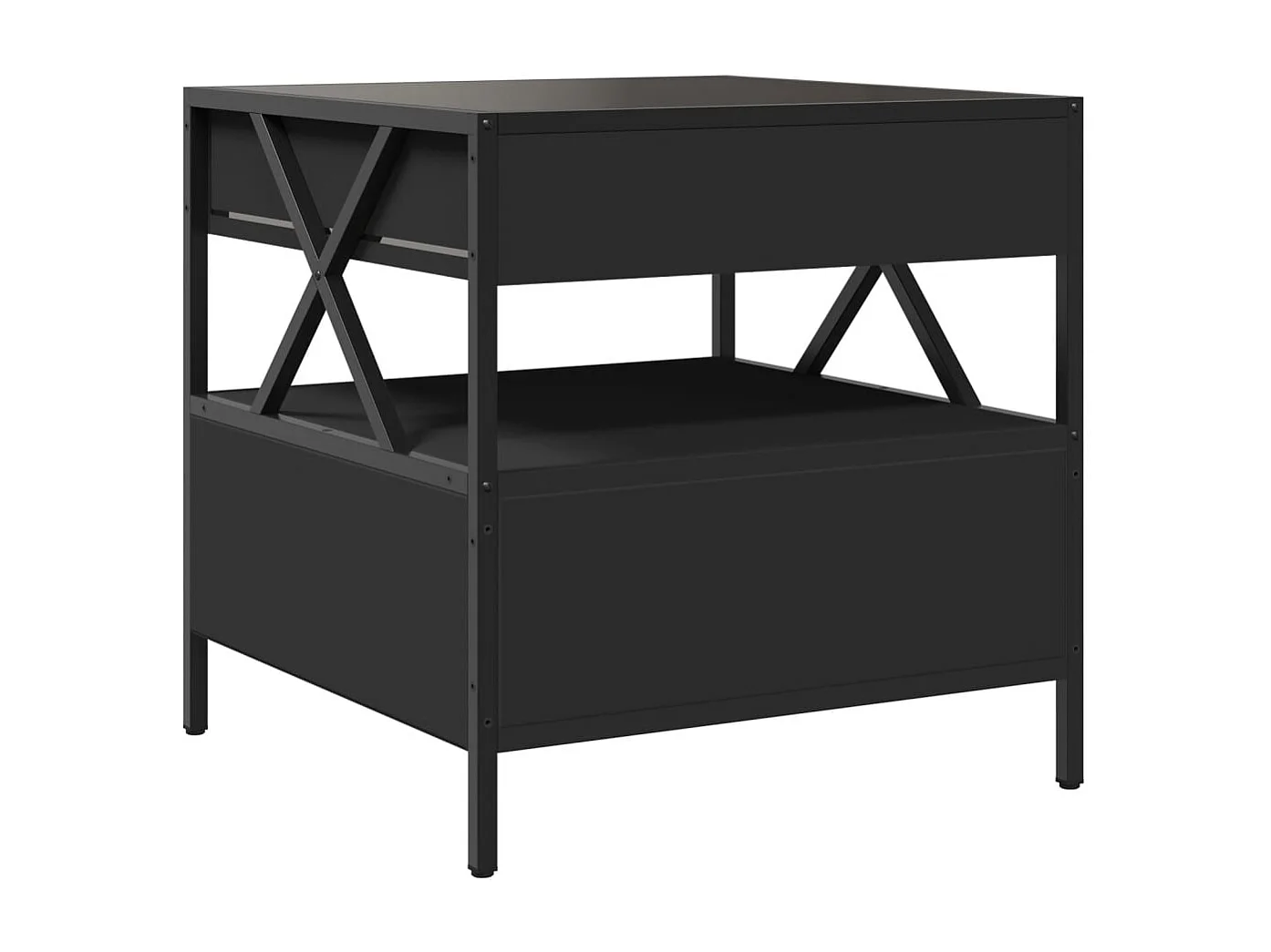 Tavolino da Salotto con LED Infinity Nero 50x50x51 cm