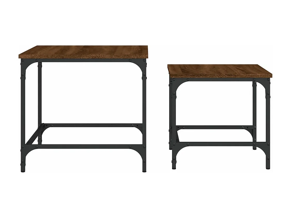 Tables basses gigognes 2 pcs chêne marron bois d'ingénierie