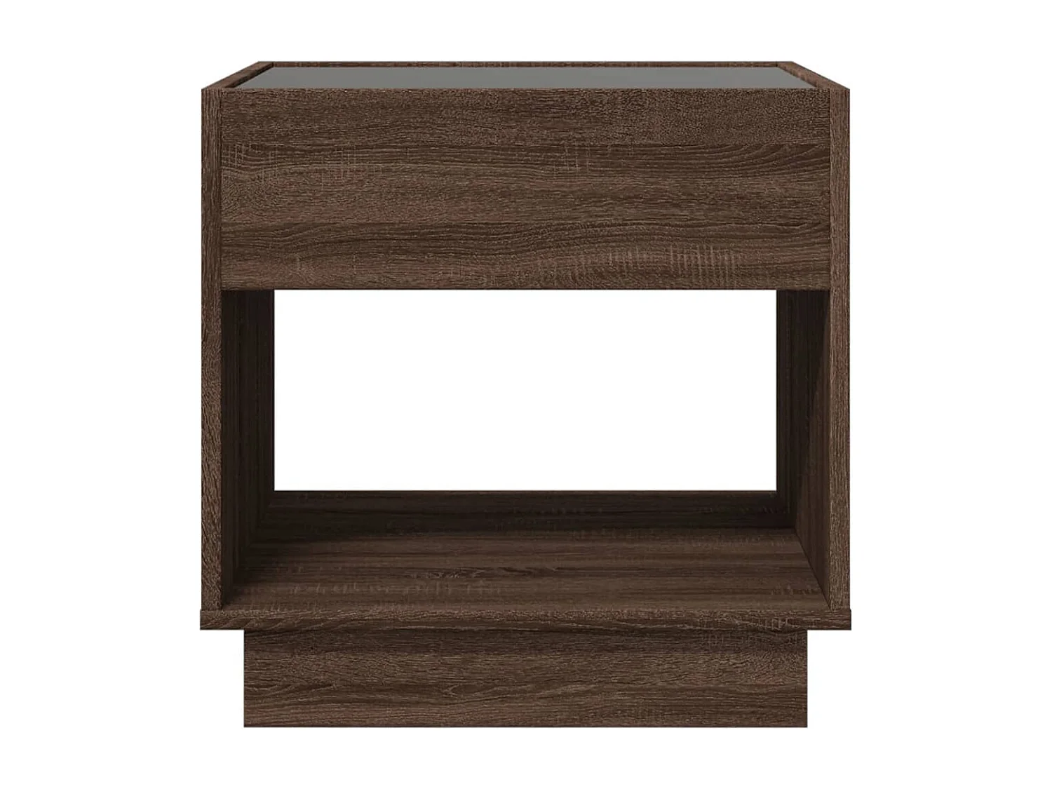 Mesa de centro con Infinity LED marrón roble 50x50x50 cm