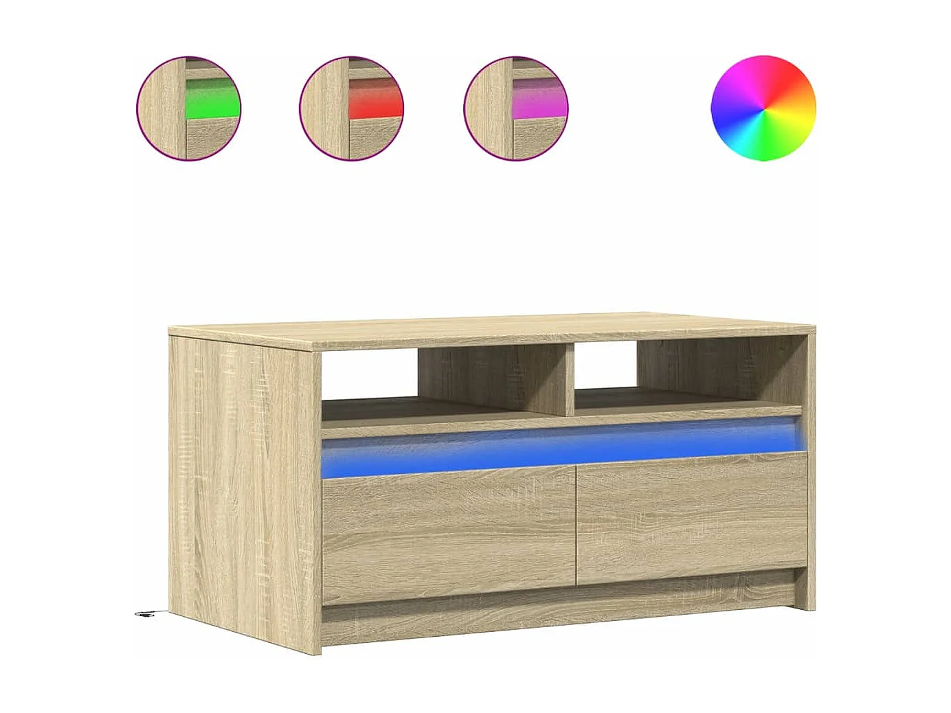 LED-Couchtisch Sonoma-Eiche Holzwerkstoff