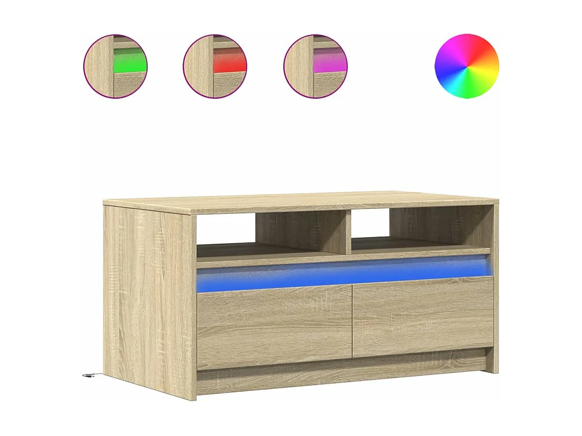 LED-Couchtisch Sonoma-Eiche Holzwerkstoff