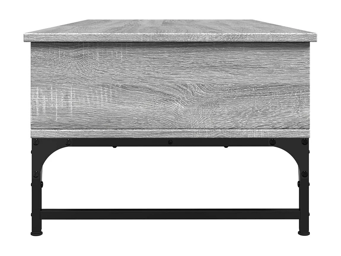Table basse sonoma gris 100x50x35 cm bois d'ingénierie et métal