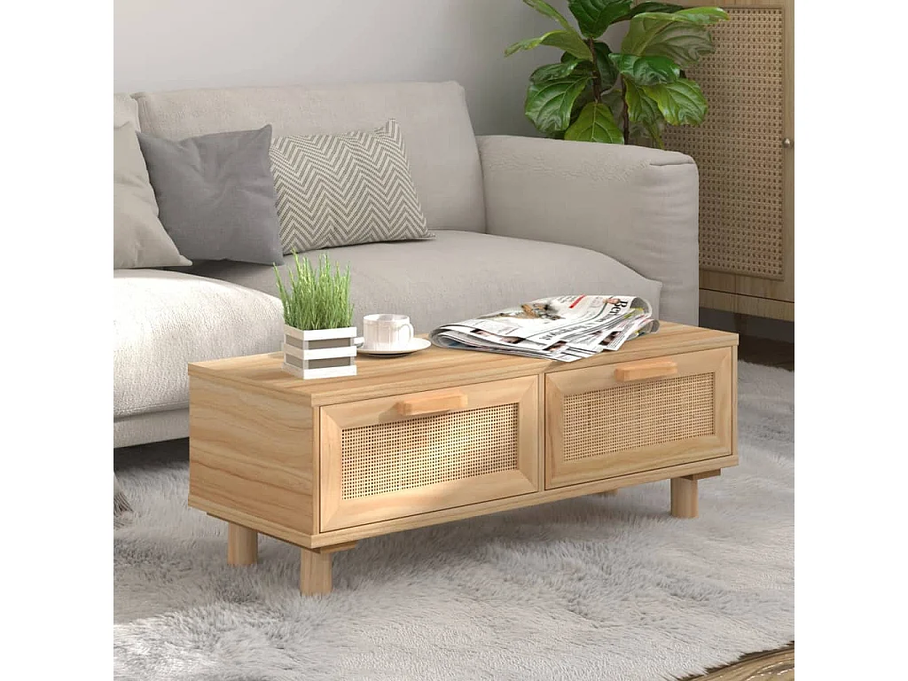 Tavolino Marrone 80x40x30 cm Legno Multistrato e Massello Pino