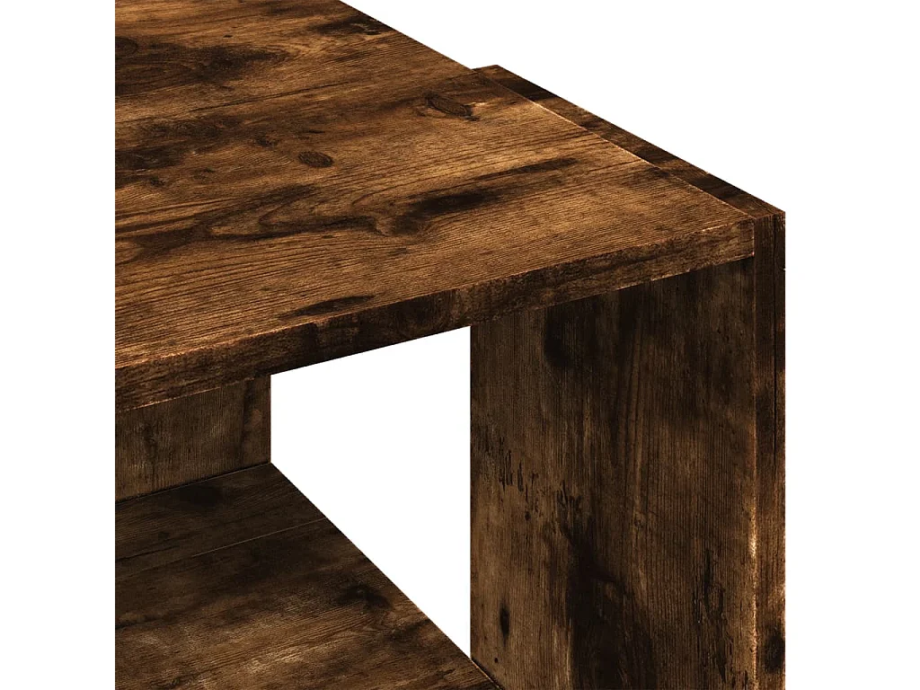 Table basse chêne fumé 89,5x48x30 cm bois d'ingénierie
