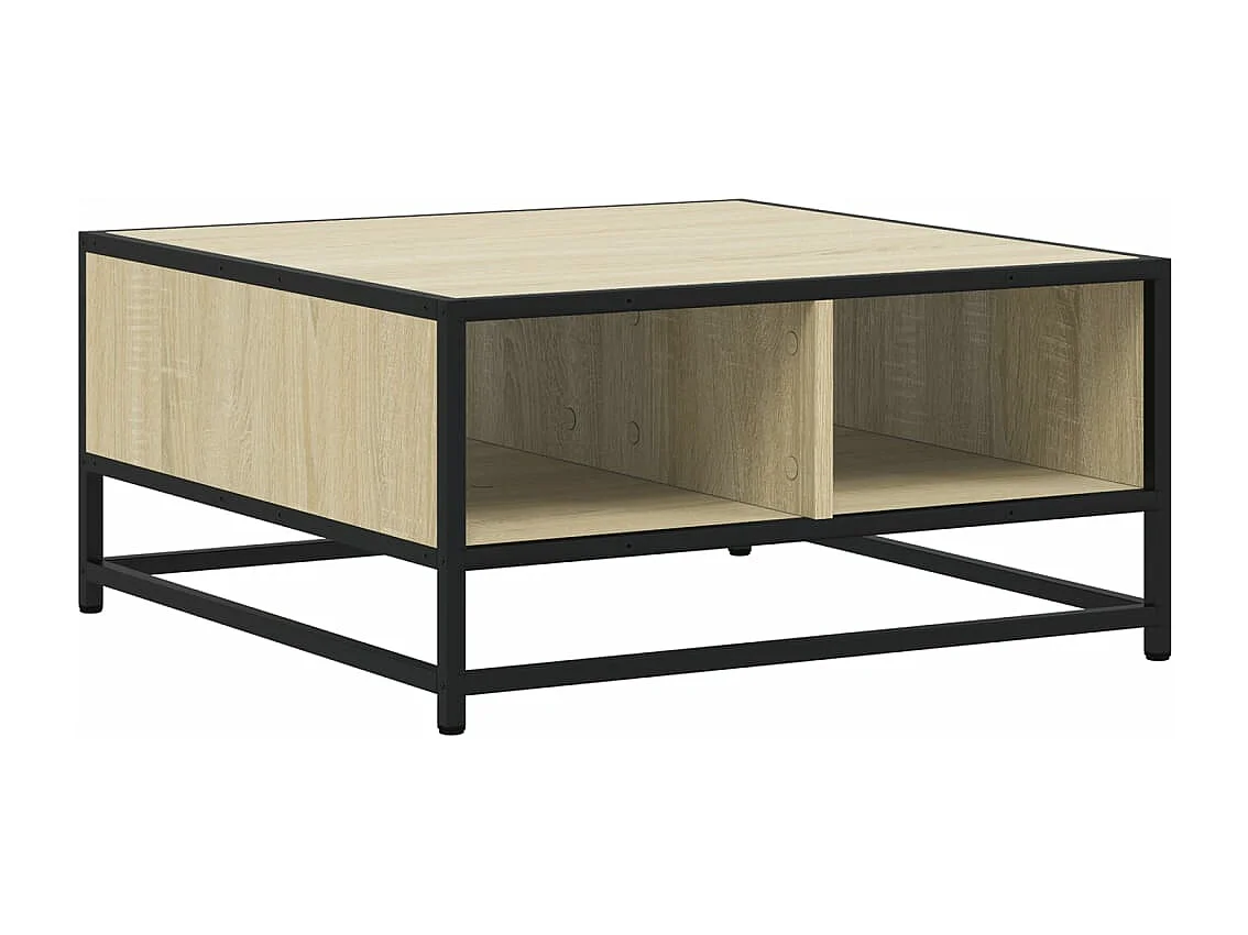 Tavolino Salotto Sonoma 60,5x60,5x30 cm in Truciolato e Metallo