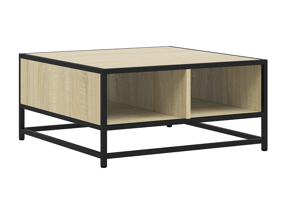 Tavolino Salotto Sonoma 60,5x60,5x30 cm in Truciolato e Metallo