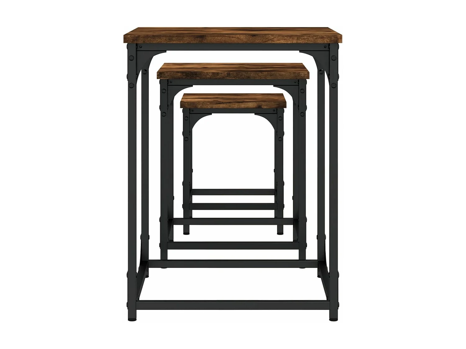 Tables basses gigognes 3 pcs chêne fumé bois d'ingénierie