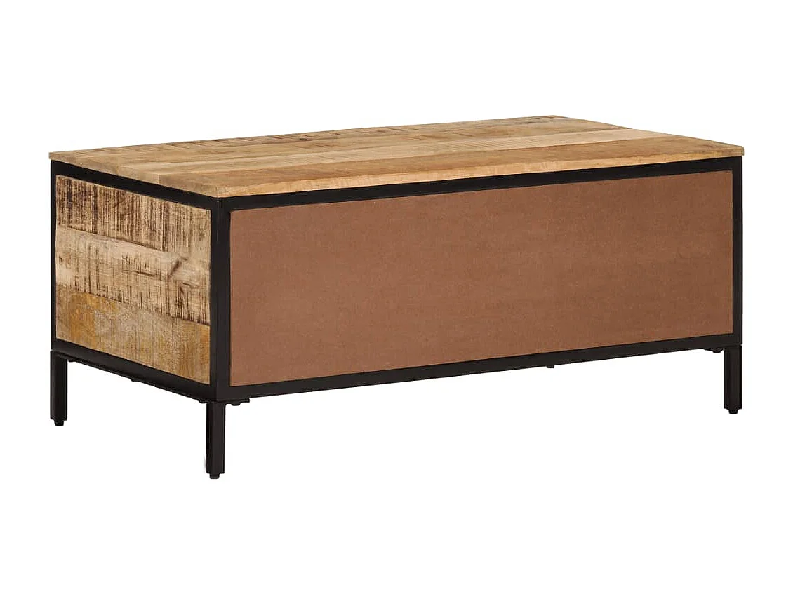 Table basse 90x50x30 cm bois massif de manguier brut