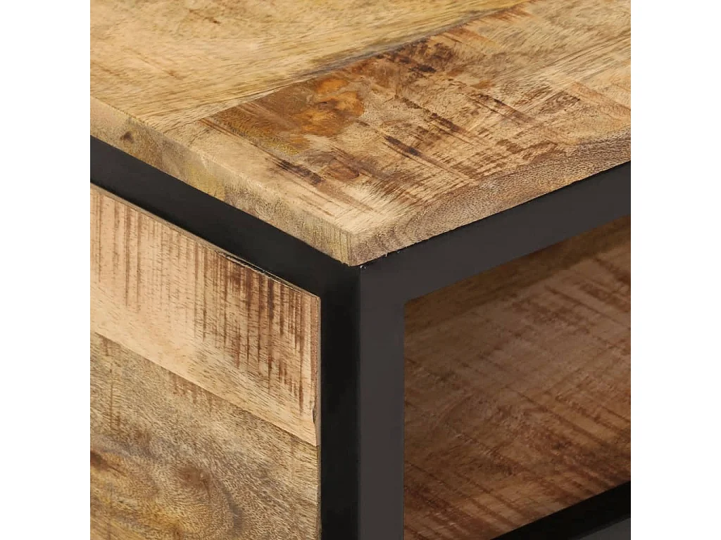 Table basse 90x50x30 cm bois massif de manguier brut