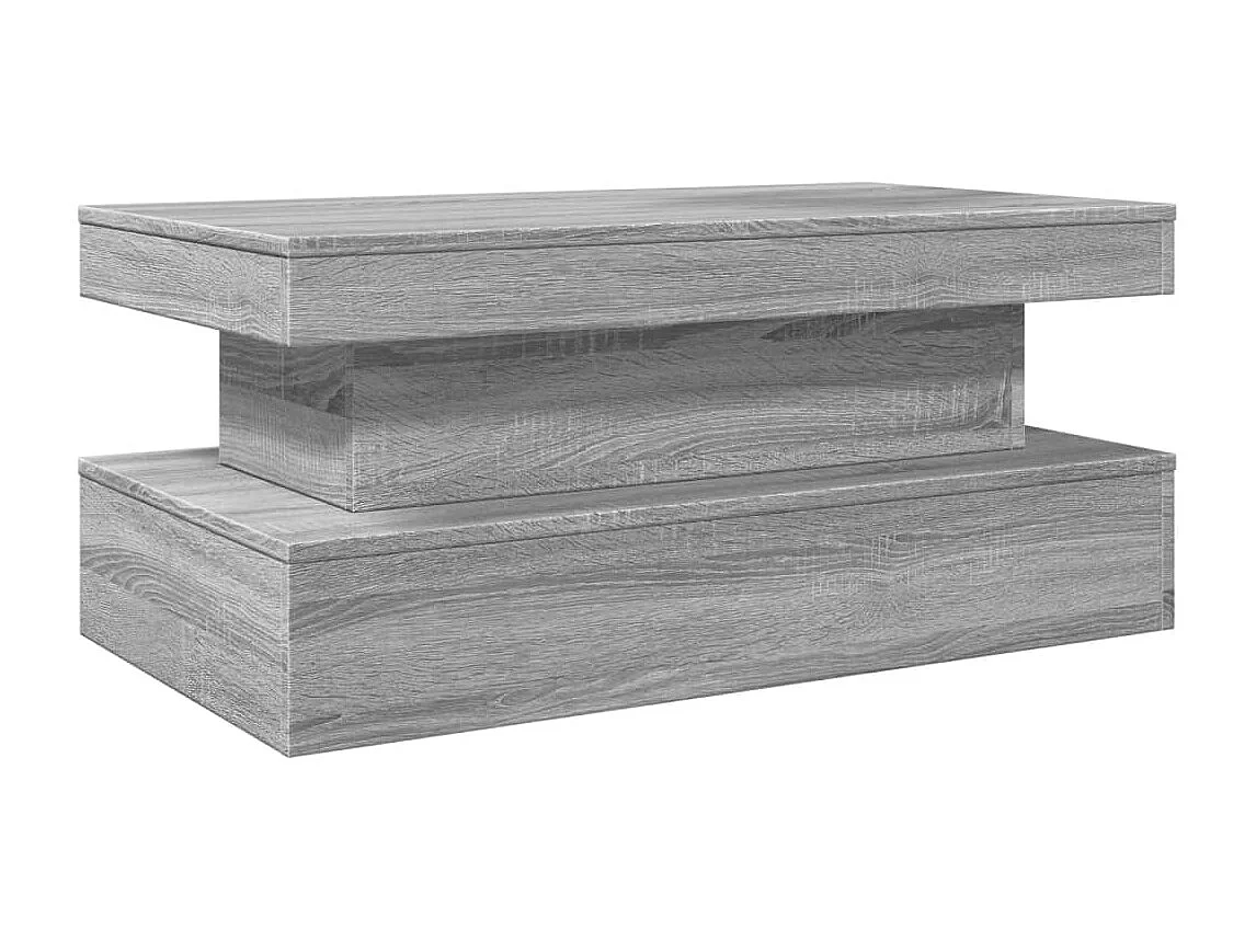 Couchtisch mit LED-Leuchten Grau Sonoma 90x50x40 cm