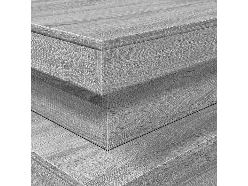 Couchtisch mit LED-Leuchten Grau Sonoma 90x50x40 cm