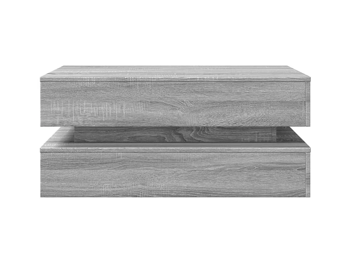 Table basse avec lumières LED gris sonoma 90x50x40 cm