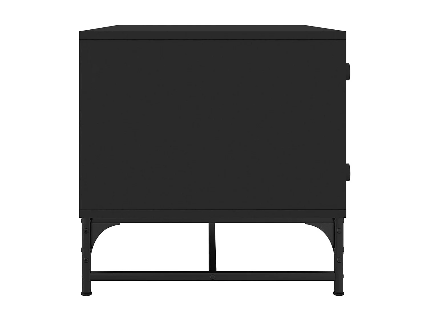 Tavolino da Salotto con Ante in Vetro Nero 68,5x50x50 cm