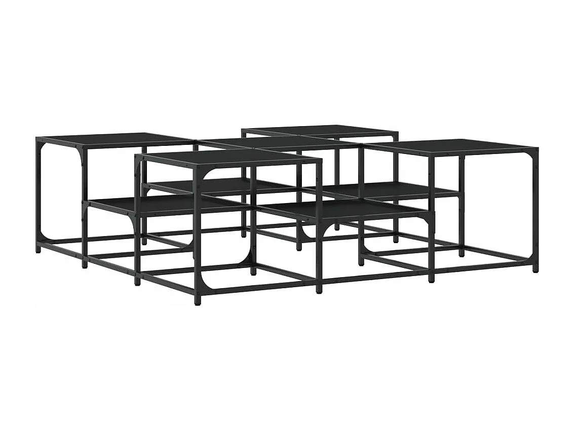 Mesa de centro madera de ingeniería negro 121x121x40 cm