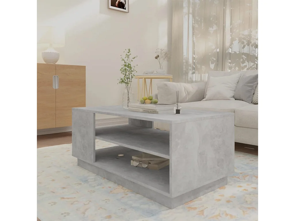 Mesa de centro 102x55x43 cm aglomerado cinzento cimento