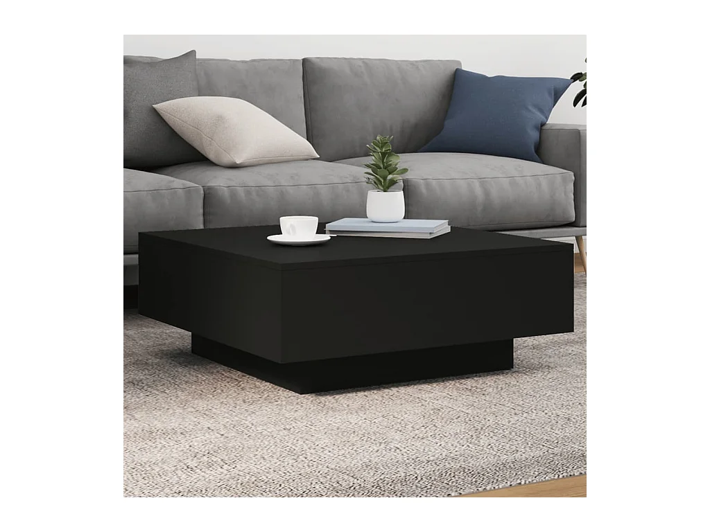 Tavolino da Salotto Nero 80x80x31 cm in Legno Multistrato
