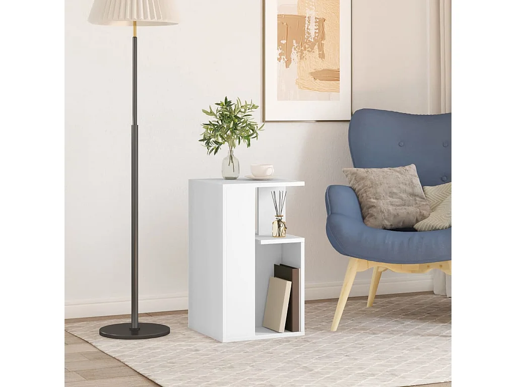 Tavolino Bianco 35x35x60 cm in Legno Multistrato