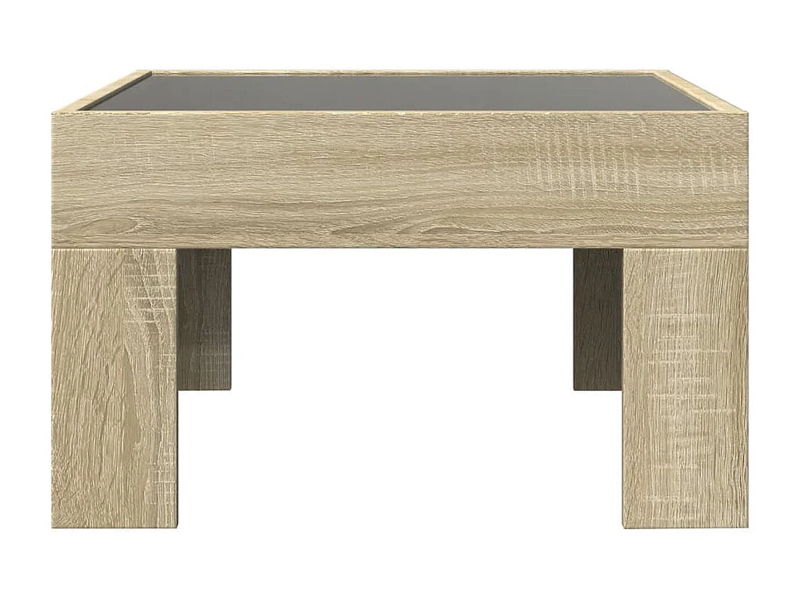 Tavolino da Salotto con LED Infinity Rovere Sonoma 50x50x30 cm