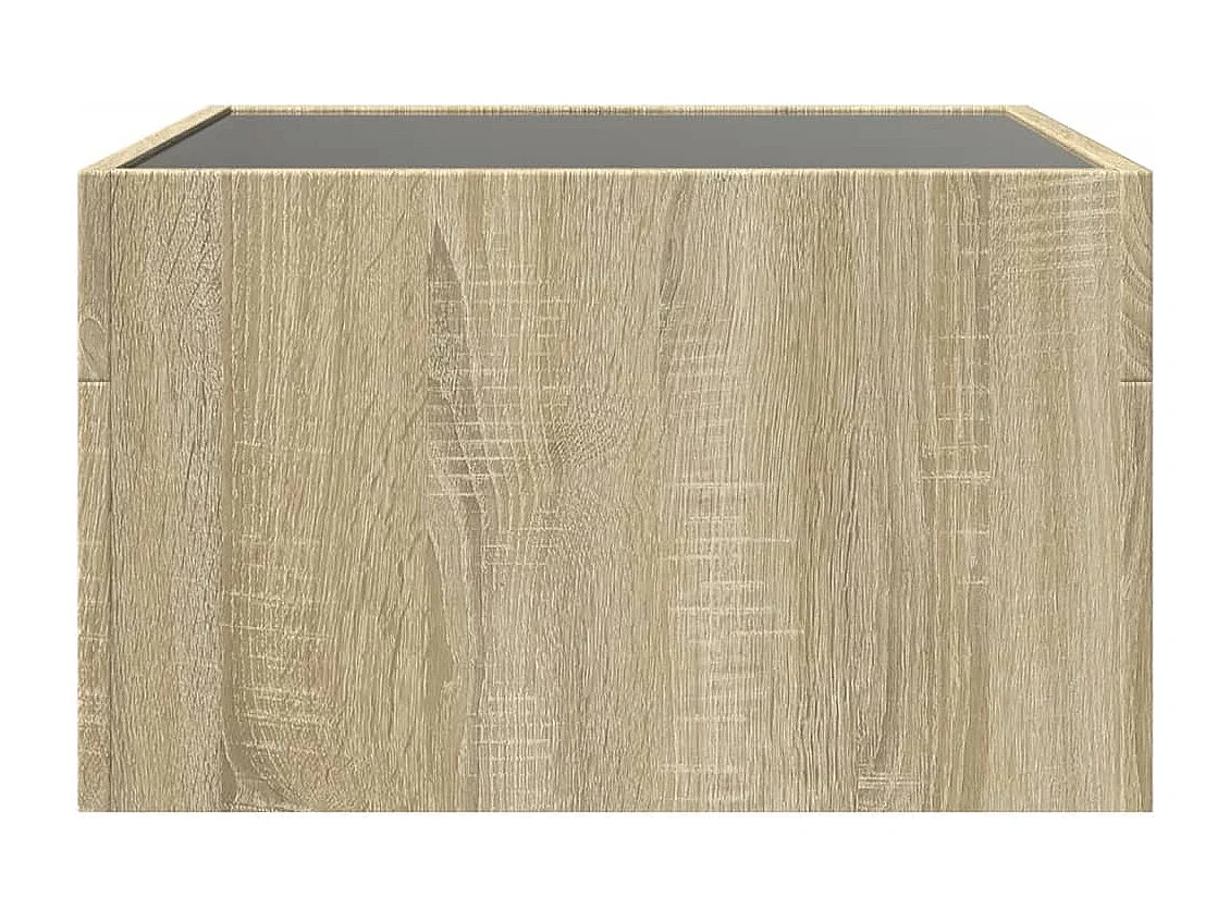 Tavolino da Salotto con LED Infinity Rovere Sonoma 50x50x30 cm