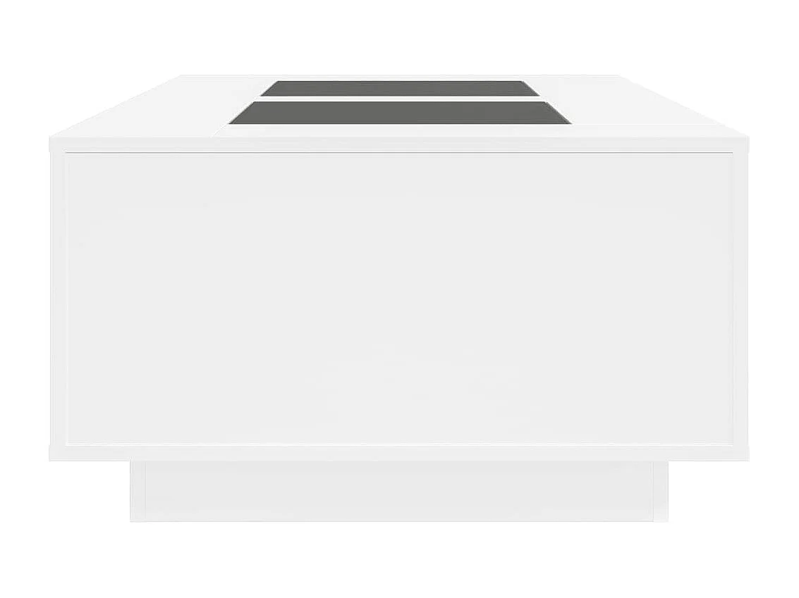 Mesa de centro luzes LED Infinity 116x69x40 cm branco