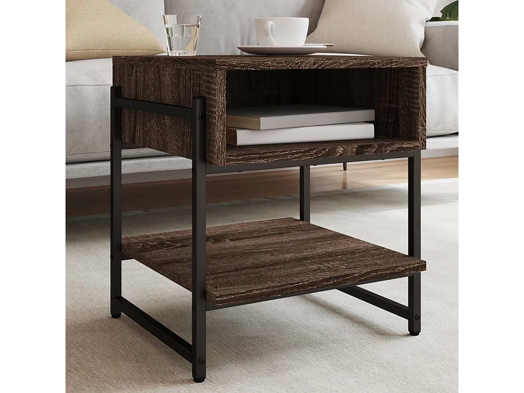 Table basse chêne marron 40x40x45 cm bois d'ingénierie