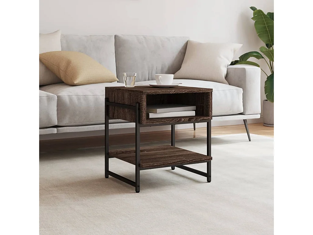 Table basse chêne marron 40x40x45 cm bois d'ingénierie