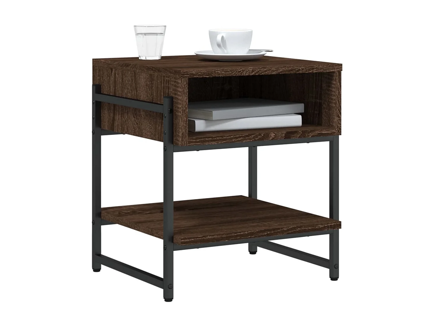 Table basse chêne marron 40x40x45 cm bois d'ingénierie