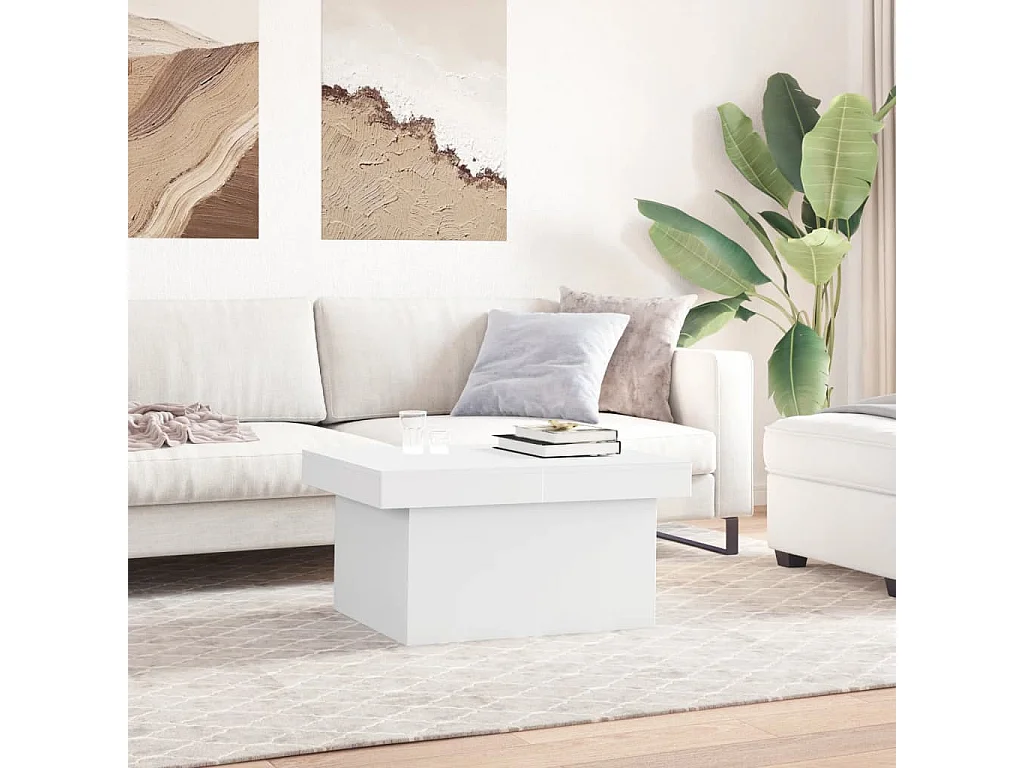 Mesa de centro 80x55x40 cm derivados de madeira branco