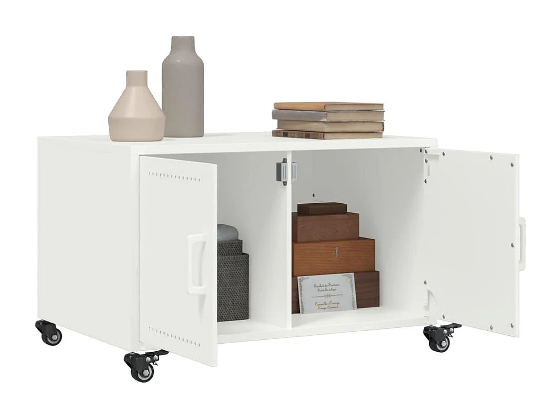 Mesa de centro 68x50x43,5 cm aço branco