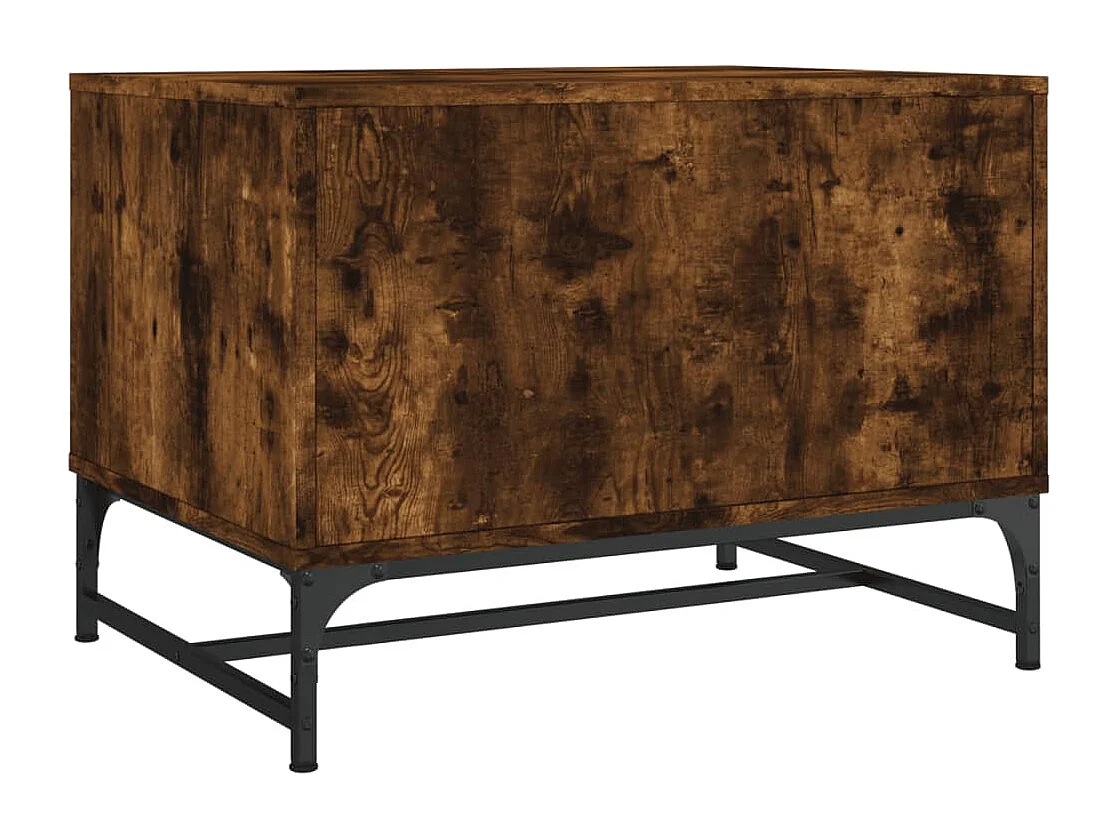 Table basse avec portes en verre chêne fumé 68,5x50x50 cm