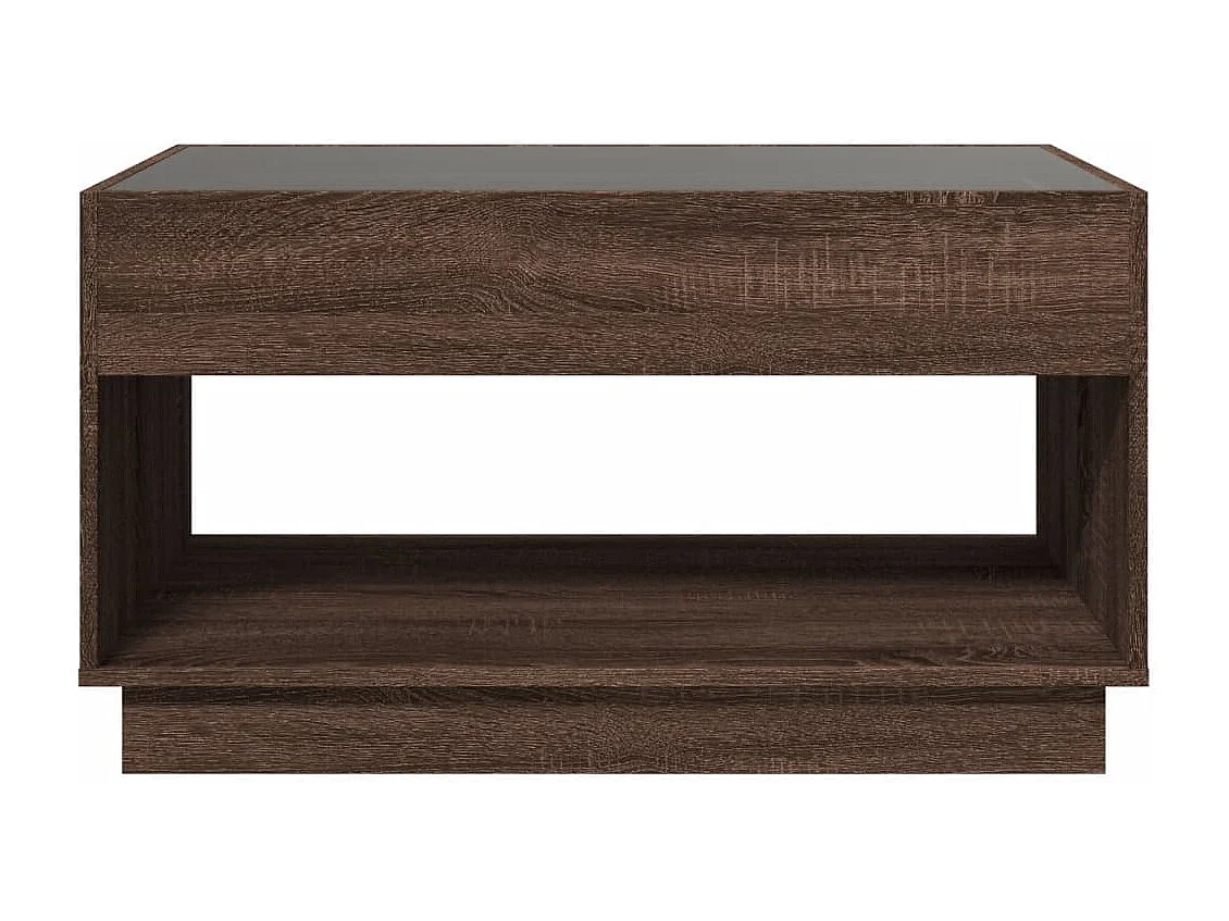 Table basse avec LED infini chêne marron 90x50x50 cm