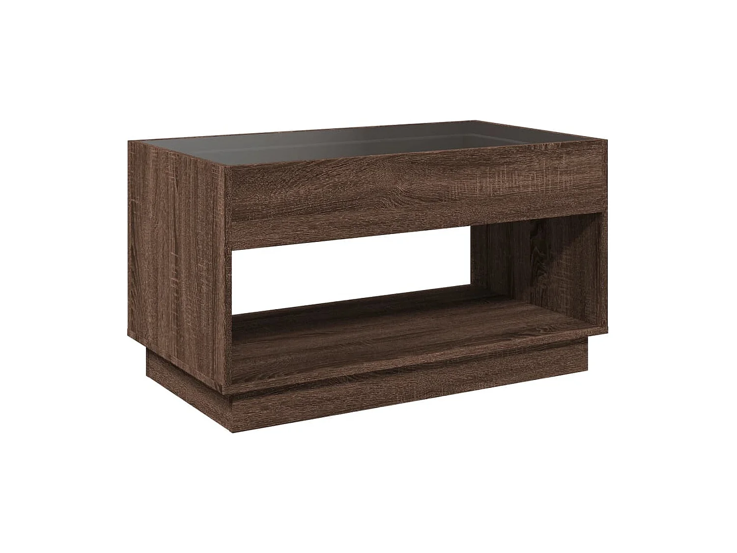 Table basse avec LED infini chêne marron 90x50x50 cm